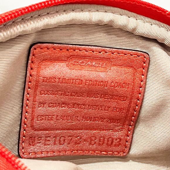 COACH x Estee Lauder Limited Edition Red Makeup Bag - Picture 8 of 8
